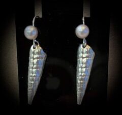 Shell Drop Earrings with Cabochons or Pearls