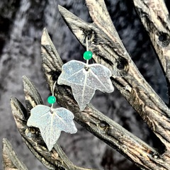 Ivy Leaf Earrings with Semi-precious Stones