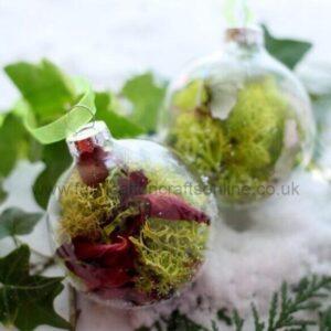 ELM Bauble Decoration filled with dried flowers and plants