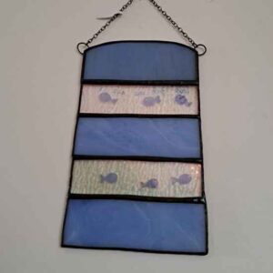 stained glass blue fish panel