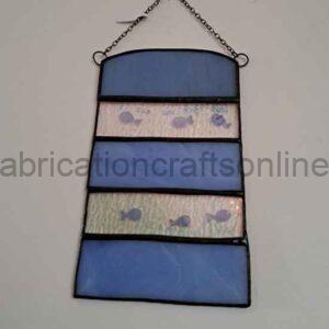stained glass blue fish panel