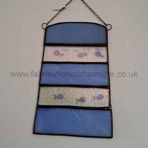 stained glass blue fish panel