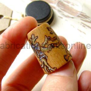 Pyrography decorated Thimble