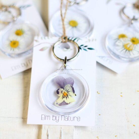 elm flower keyring a wooden tablet filled with a beeswax writing surface
