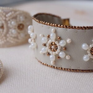 bracelet embroidered with glass beads handmade in york 