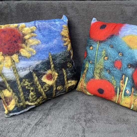 large square silk scarf handpainted design created by surface pattern designer preeti gupta