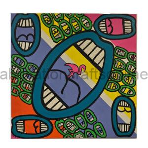 Mouthy Flamingo Acrylic Painting