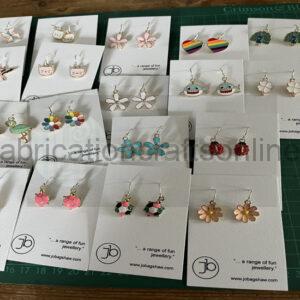 Fun enamel earrings with sterling silver ear wires