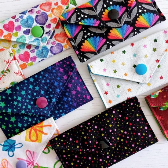 small card holder in beautiful  cotton prints ideal for keeping store cards safe or for giving a gift card range of designs in store 