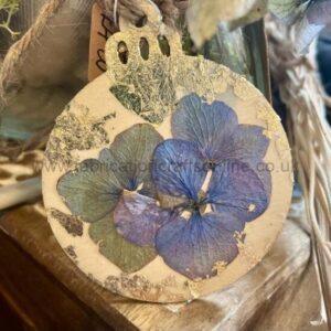 ELM Pressed flower large tag or decoration