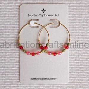 Large Beaded Hoops Earrings