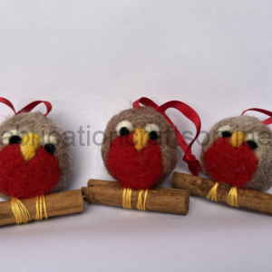 Needlefelted Robin on Perch