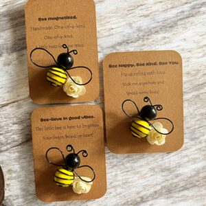 Handcrafted Bee Magnets, Cute Bee Decor