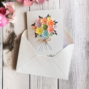 3D Pastel Floral Bouquet Greeting Cards