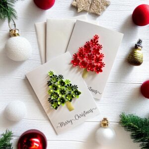 3D Handmade Christmas Card Floral Tree