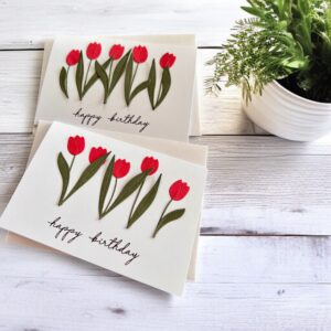 Handmade Birthday Cards Tulips Flowers