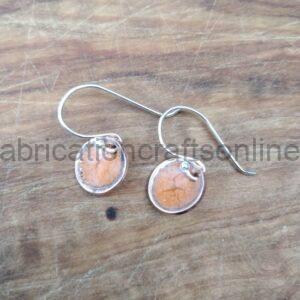Round enameled copper earrings