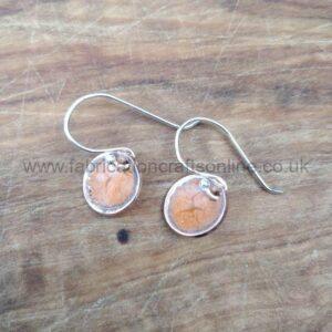 Round enamel copper earrings