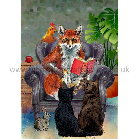 postcard a size designs include foxes trees birds and cats
