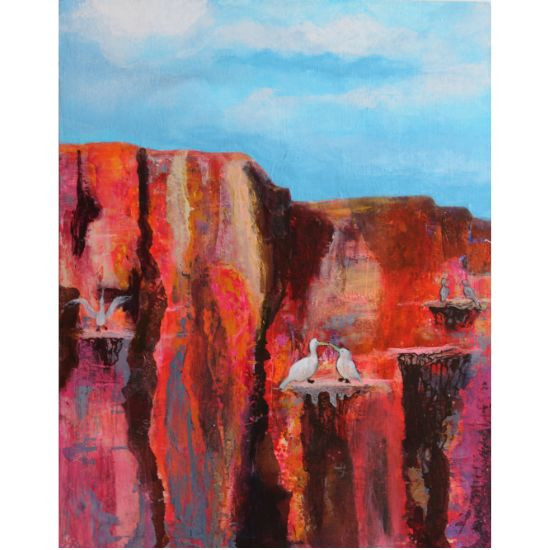 shop only york flamingos mixed media on canvas original piece on chunky stretched canvas ready to hang 