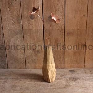 Double Stem Copper Flower Vase