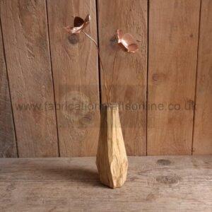 Double Stem Copper Flower Vase