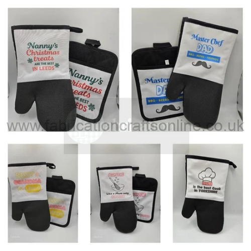 Pot Holder and Oven Glove <blockquote>add a cosy handmade touch to your kitchen with these sublimated pot holders and oven gloves themed designs</blockquote>