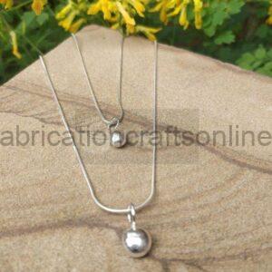 Recycled silver ball necklace
