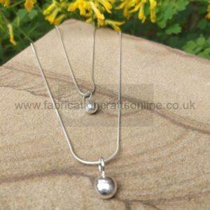 Recycled silver ball necklace