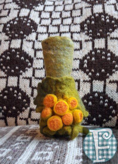 lichen vase a tiny pod only cm high wet felted using yorkshire  wool