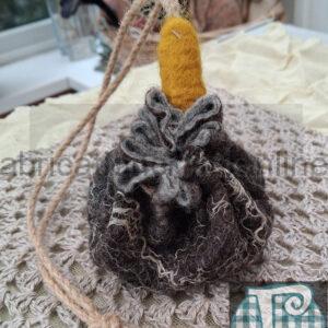 Felted coin purse in natural British wool