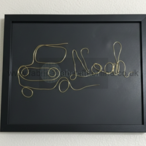 Personalised golden wire picture frame