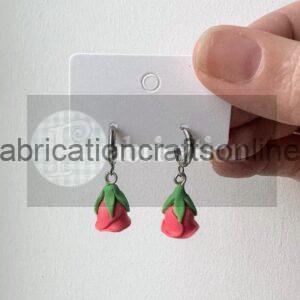 rose bud stainless steel hoop earrings