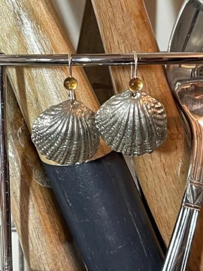 pewter shell earrings celtic design pewter ring hand cast