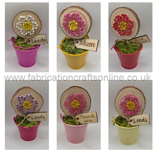 personalised string art flower in mini bucket
handmade gift