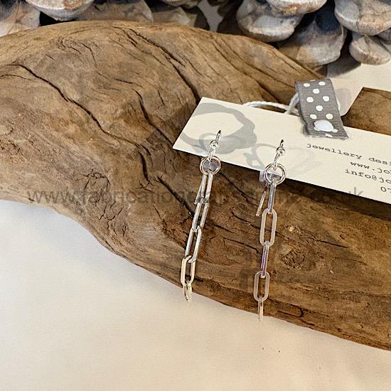 medium chain sterling silver earrings 