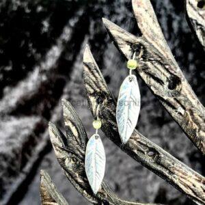Willow Leaf Earrings with Semi-precious Stones