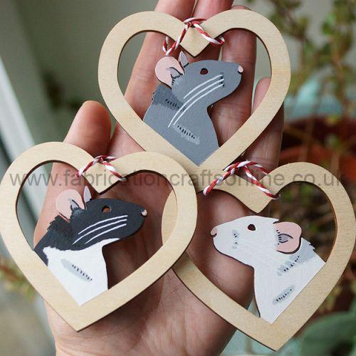 product only available in store cute hand painted wooden animal ornament in various designs including dog breeds rats chinchillas ferrets etc the range varies throughout the year with seasonal designs at easter and christmas and each ornament is unique york stonegate store only