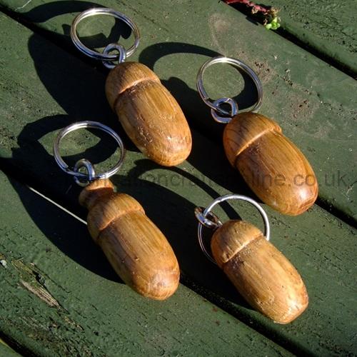 turned wooden keyring with or without decoration
from oak acorns to rustic decorative pieces showing the beauty and tactile nature of wood choose from keyrings decorated with a variety of medieval creatures or even a slightly larger keyring with a secret compartment within