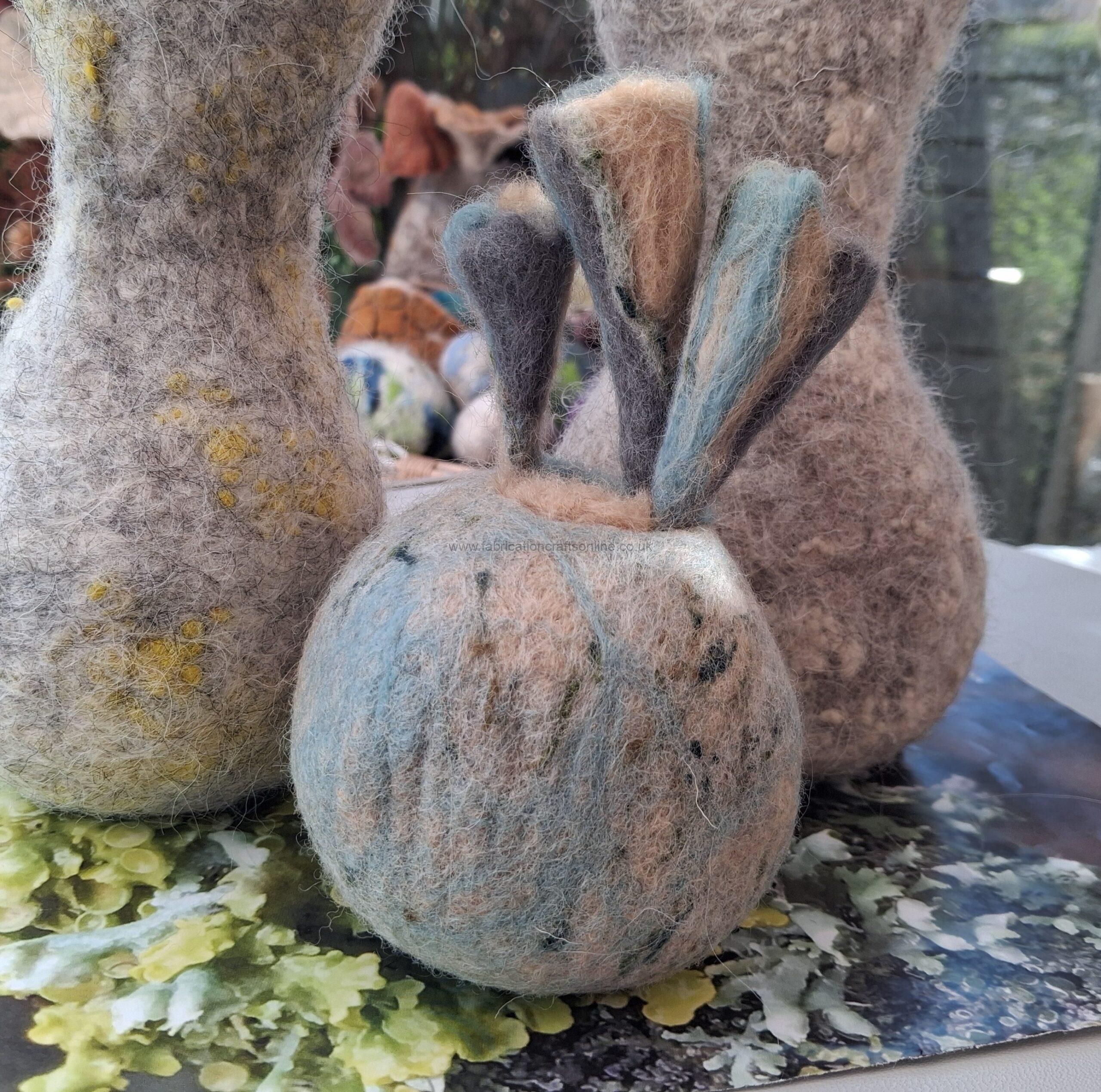hand felted small vase made from pure british wool 