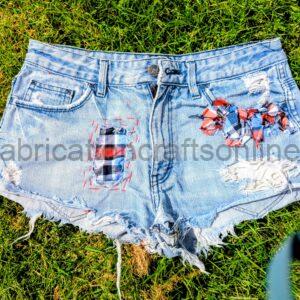 resued denim repurposed  ancient craftb of rag rugging detail to pocked with mathing bsashiko style visible mending 