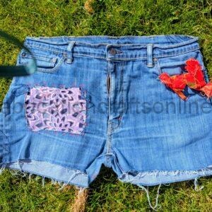 re-purposed levi denim shorts