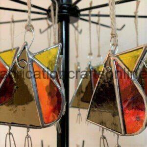 Stained glass robin decoration