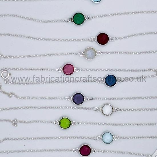 sterling silver birthstone bracelets sterling silver birthstone jewellery
delicate sterling silver necklace with a mm faceted gemstone on an r chain
delicate sterling silver earrings with a mm faceted gemstone bezel
delicate sterling silver bracelet with a mm faceted gemstone link
birthstones are hydro quartz gemstones
january garnet february amethyst march aquamarine april crystal may emerald june alexandrite or moonstone july ruby august peridot september sapphire october tourmaline november topaz december blue zircon