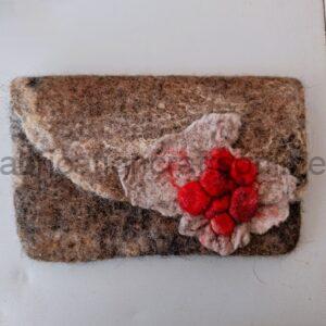 hand made wool felted phone wallet with card holder 