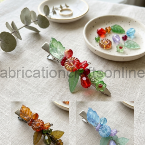 mix of glass gemstones and crystals hair accessories