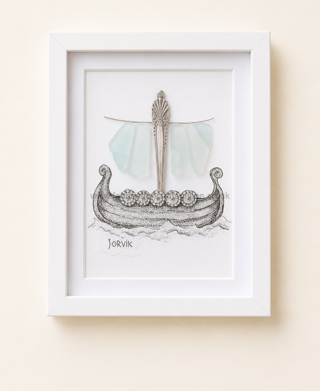 a handmade sea glass and vintage china artwork celebrating friendship featuring two best friends beautifully presented in a  ×  cm white shadow box