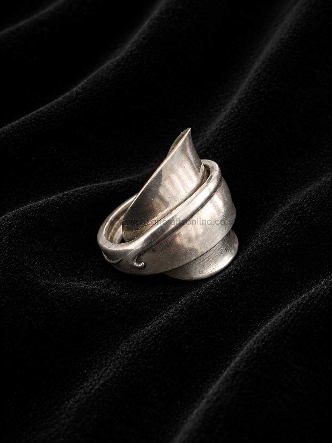 handcrafted commemorative spoon ring featuring the province of quebec design carefully crafted from a vintage spoon and polished to a brilliant shine creating a unique piece of wearable canadian history uk size q½