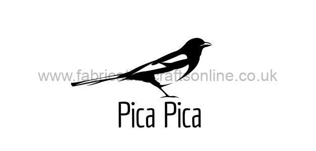 Image of a magpie with brand name Pica Pica below.