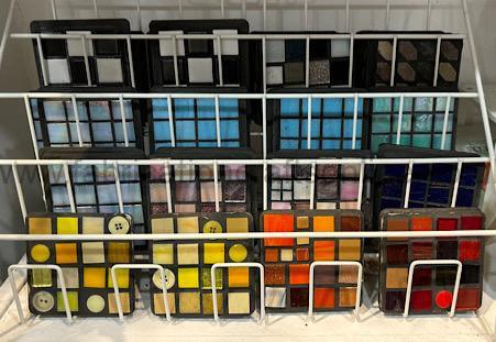 copy ba ee e a dfcaed mosaic coasters on mdf backing in white and dark grout these mosaics are made from a variety of tesseraincluding glass tiles sea glass shapes ceramic tiles and buttons square coasters are in a geometric tile design and round coasters have a beautiful unique seaglass arangement
all coasters are in a rainbow of colours